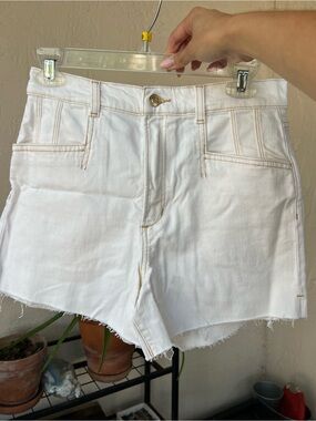 Favorite Daughter White High-Rise Denim Shorts